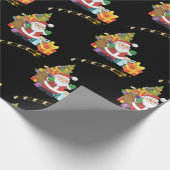 クリスマスラッピング紙サンタ金ゴールドスター ラッピングペーパー (角)