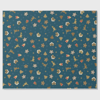 クリスマスラッピング紙ジンジャーブレッドホリデーラップ ラッピングペーパー