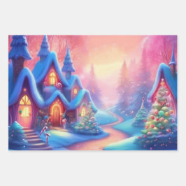 クリスマスラッピング紙セット3 ラッピングペーパーシート