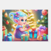 クリスマスラッピング紙セット3 ラッピングペーパーシート (正面3)