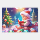 クリスマスラッピング紙セット3 ラッピングペーパーシート (正面2)