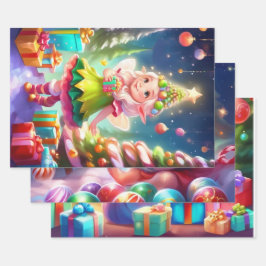 クリスマスラッピング紙セット3 ラッピングペーパーシート