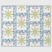 クリスマスラッピング紙ハッピーホリデーズスノーフレーク ラッピングペーパー (フラット)