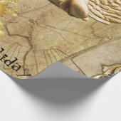 クリスマスラッピング紙ハッピーホリデーズ金ゴールド天使 ラッピングペーパー (角)