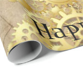 クリスマスラッピング紙ハッピーホリデーズ金ゴールド天使 ラッピングペーパー (ロールコーナー)