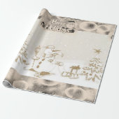 クリスマスラッピング紙ハッピーホリデーズ雪だるま ラッピングペーパー (アンロールド)