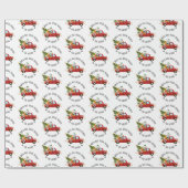 クリスマスラッピング紙パーソナライズされたレッドトラック ラッピングペーパー (フラット)