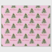 クリスマスラッピング紙パーソナライズされた、白クリスマス ラッピングペーパー (フラット)