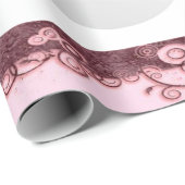 クリスマスラッピング紙ピンクボール雪だるま ラッピングペーパー (ロールコーナー)