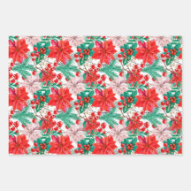 クリスマスラッピング紙フラットシートセット3