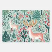 クリスマスラッピング紙フラットシートセット3 ラッピングペーパーシート (正面3)