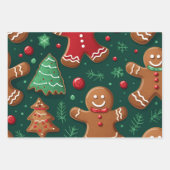 クリスマスラッピング紙フラットシートセット3 ラッピングペーパーシート (正面)