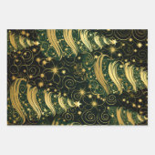 クリスマスラッピング紙フラットシートセット3 ラッピングペーパーシート (正面)