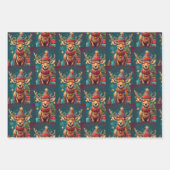 クリスマスラッピング紙フラットシートセット3 ラッピングペーパーシート (正面3)