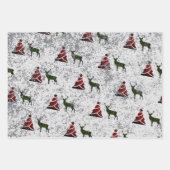 クリスマスラッピング紙フラットシートセット3 ラッピングペーパーシート (正面3)