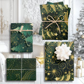 クリスマスラッピング紙フラットシートセット3 ラッピングペーパーシート