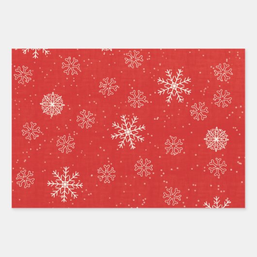 クリスマスラッピング紙フラットシートセット3 ラッピングペーパーシート (正面)