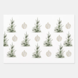 クリスマスラッピング紙フラットシートセット3 ラッピングペーパーシート