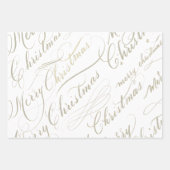 クリスマスラッピング紙フラットシートセット – 3 ラッピングペーパーシート (正面3)