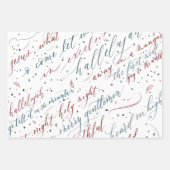 クリスマスラッピング紙フラットシートセット – 3 ラッピングペーパーシート (正面2)