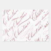 クリスマスラッピング紙フラットシートセット – 3 ラッピングペーパーシート (正面)