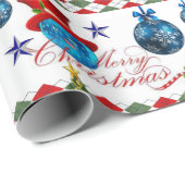 クリスマスラッピング紙ブルーボール ラッピングペーパー (ロールコーナー)