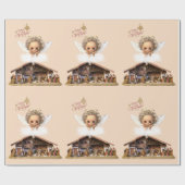 クリスマスラッピング紙ベビーイエス ラッピングペーパー (フラット)