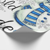 クリスマスラッピング紙ベビー外は寒い ラッピングペーパー (角)