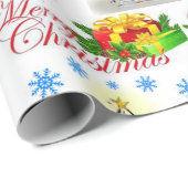 クリスマスラッピング紙ペンギン雪片 ラッピングペーパー (ロールコーナー)