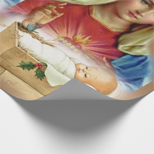 クリスマスラッピング紙メアリーベビーイエス ラッピングペーパー (角)