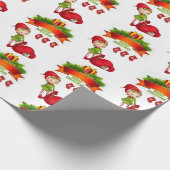 クリスマスラッピング紙メリークリスマス小妖精や小人 ラッピングペーパー (角)
