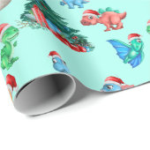 クリスマスラッピング紙恐竜の子供かわいい ラッピングペーパー (ロールコーナー)