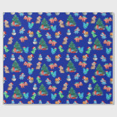 クリスマスラッピング紙恐竜の子供かわいい ラッピングペーパー (フラット)