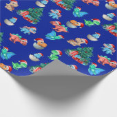 クリスマスラッピング紙恐竜の子供かわいい ラッピングペーパー (角)