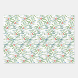 クリスマスラッピング紙水彩植物学 ラッピングペーパーシート