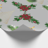 クリスマスラッピング紙金ゴールドロウソク ラッピングペーパー (角)