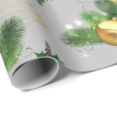 クリスマスラッピング紙金ゴールドロウソク ラッピングペーパー (ロールコーナー)