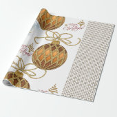 クリスマスラッピング紙金ゴールド玉 ラッピングペーパー (アンロールド)