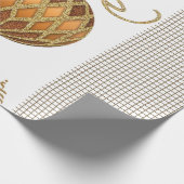 クリスマスラッピング紙金ゴールド玉 ラッピングペーパー (角)