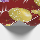 クリスマスラッピング紙雪だるま金ゴールド玉 ラッピングペーパー (角)