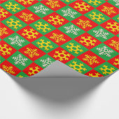 クリスマスラッピング紙 – ゴールデンスノーフレーク ラッピングペーパー (角)