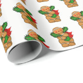 クリスマスラッピング紙-ジンジャーブレッドマン ラッピングペーパー (ロールコーナー)