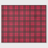 クリスマスラッピング紙 – ピンク/赤チェック ラッピングペーパー (フラット)