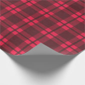 クリスマスラッピング紙 – ピンク/赤チェック ラッピングペーパー (角)