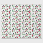 クリスマスラッピング紙 – ホリデー雪だるま ラッピングペーパー (フラット)