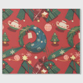 クリスマスラッピング紙 ラッピングペーパー (フラット)