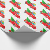 クリスマスラッピング紙 – レッドトラック ラッピングペーパー (角)