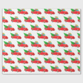 クリスマスラッピング紙 – レッドトラック ラッピングペーパー (フラット)