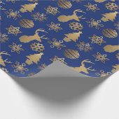 クリスマスラッピング紙 – 北欧金ゴールド ラッピングペーパー (角)