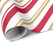 クリスマスラッピング紙 – 赤、白、金ゴールド ラッピングペーパー (ロールコーナー)